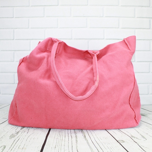 Restoration Hardware Handbags - Restoration Hardware Pink Canvas XXL Tote Bag
